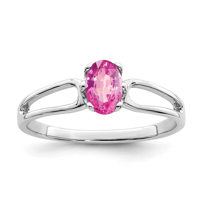 Rings Goldia 14k White Gold 6x4mm Oval Pink Sapphire ring