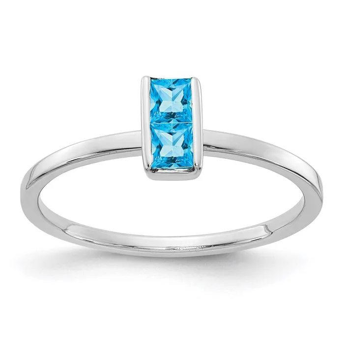 Rings Goldia 14k White Gold Blue Topaz Ring
