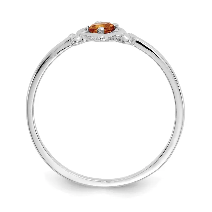 Rings Goldia 14K White Gold Citrine Birthstone Heart Ring