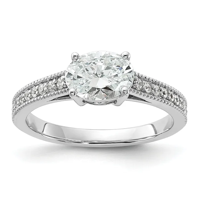 Rings Goldia 14K White Gold Lab Grown Diamond VSSI G SemiMnt Oval EastWest Ring Rings Goldia 14K White Gold Lab Grown Diamond VSSI G SemiMnt Oval EastWest Ring