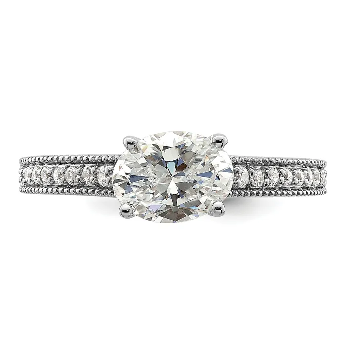 Rings Goldia 14K White Gold Lab Grown Diamond VSSI G SemiMnt Oval EastWest Ring