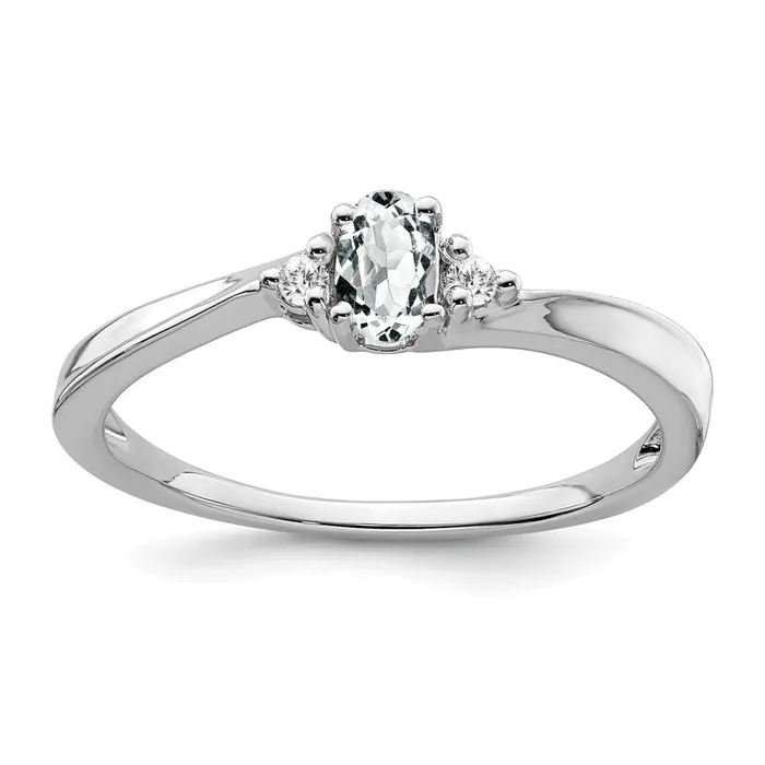 Rings Goldia 14k White Gold Topaz and Real Diamond Ring