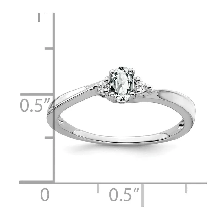 Rings Goldia 14k White Gold Topaz and Real Diamond Ring
