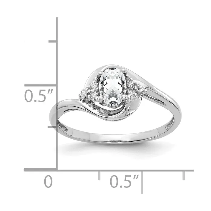 Rings Goldia 14k White Gold Topaz and Real Diamond Ring