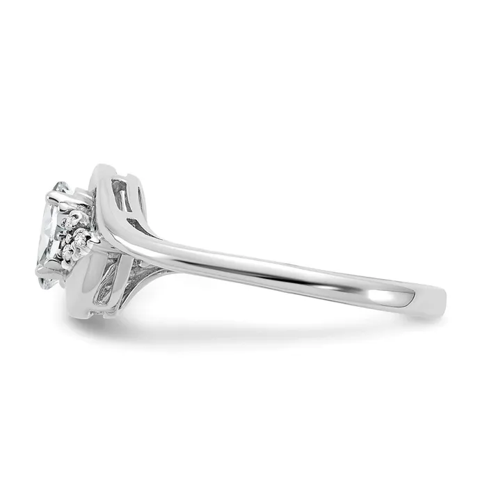 Rings Goldia 14k White Gold Topaz and Real Diamond Ring