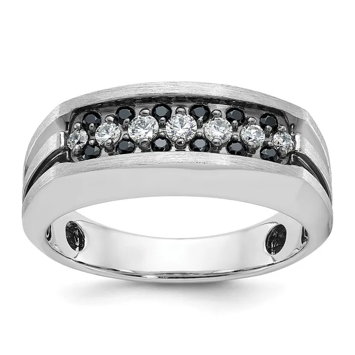 Rings Goldia 14k White Gold with Black Rhodium Mens Diamond Ring Mounting Rings Goldia 14k White Gold with Black Rhodium Mens Diamond Ring Mounting