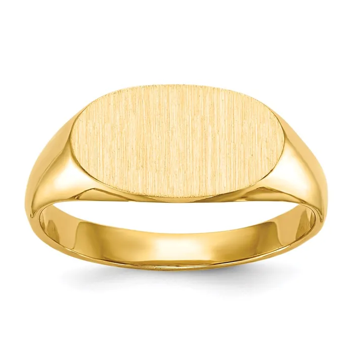 Rings Goldia 14K Yellow Gold 65x120mm Closed Back Childrens Signet Ring