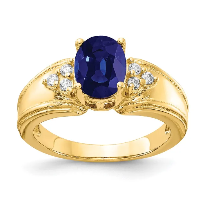 Rings Goldia 14k Yellow Gold 8x6mm Oval Sapphire VS Diamond ring