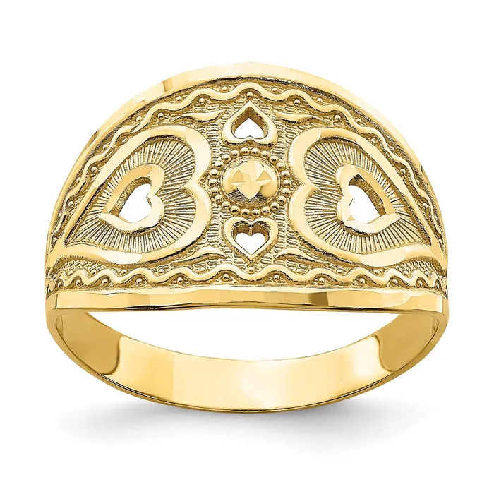 Rings Goldia 14K Yellow Gold Heart Starburst Ring