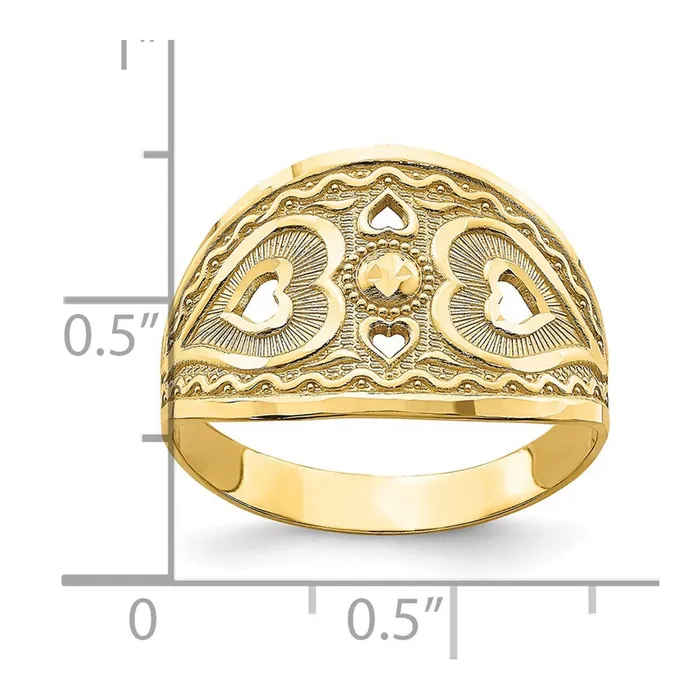 Rings Goldia 14K Yellow Gold Heart Starburst Ring