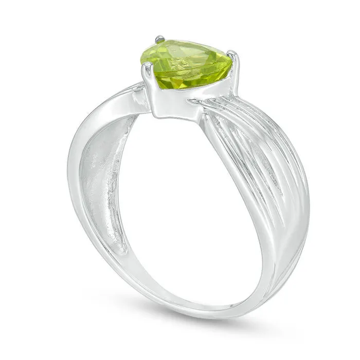 Rings Goldia 70mm TrillionCut Peridot Crossover Ring in Sterling Silver Rings Goldia 70mm TrillionCut Peridot Crossover Ring in Sterling Silver