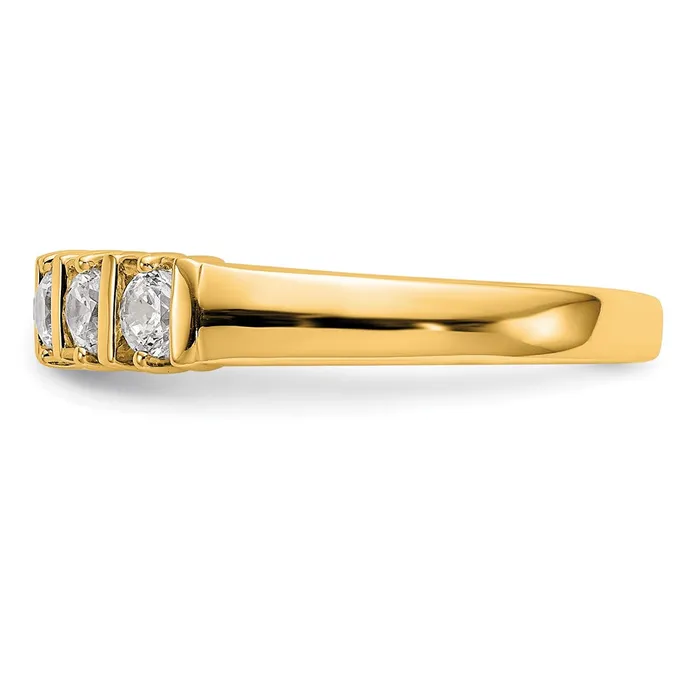 Rings goldiaca 14K Yellow Gold 5Stone Real Diamond Band