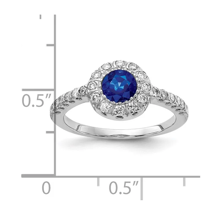 Rings Goldiacom 14k White Gold 5mm Sapphire A Real Diamond ring