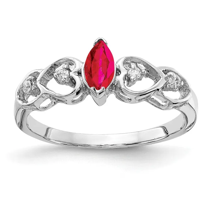 Rings Goldiacom 14k White Gold 6x3mm Marquise Ruby A Real Diamond ring