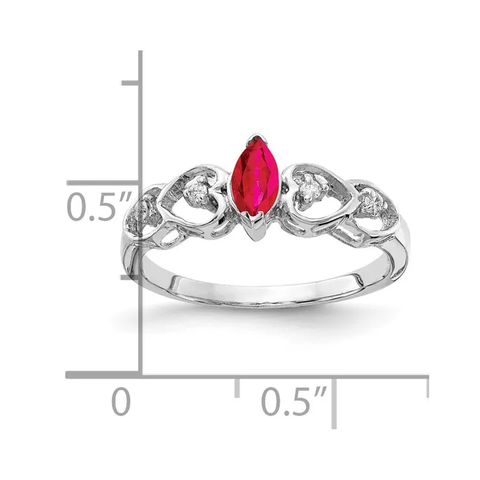 Rings Goldiacom 14k White Gold 6x3mm Marquise Ruby A Real Diamond ring