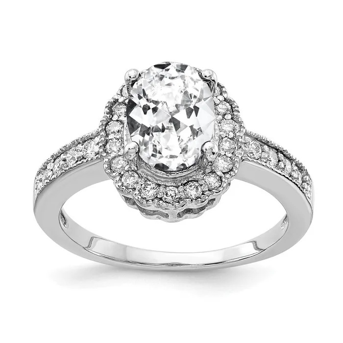 Rings Goldiacom 14k White Gold 8x6mm Oval Cubic Zirconia AAA Real Diamond ring Rings Goldiacom 14k White Gold 8x6mm Oval Cubic Zirconia AAA Real Diamond ring