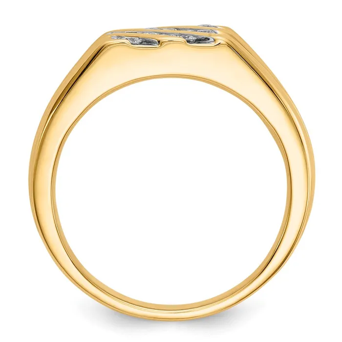 Rings Goldiacom 14K Yellow Gold Real Diamond Mens Ring