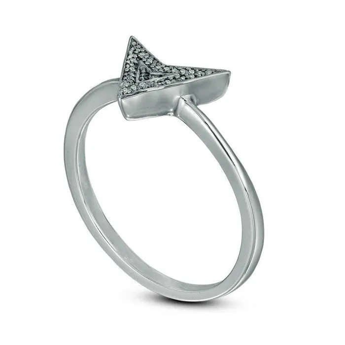 Rings Goldia Natural Diamond Accent Chevron Triangle Ring in Sterling Silver Rings Goldia Natural Diamond Accent Chevron Triangle Ring in Sterling Silver