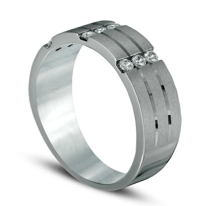 Rings Goldia Previously Owned Mens 033 CT TW Natural Diamond Nine Stone Anniversary Band in Solid 10K White Gold Rings Goldia Previously Owned Mens 033 CT TW Natural Diamond Nine Stone Anniversary Band in Solid 10K White Gold