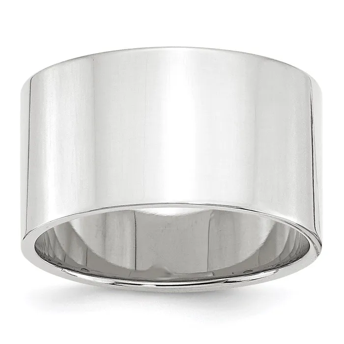 Rings Goldia Solid 10K White Gold 12mm Light Weight Flat MensWomens Wedding Band Ring Size 125 Rings Goldia Solid 10K White Gold 12mm Light Weight Flat MensWomens Wedding Band Ring Size 125