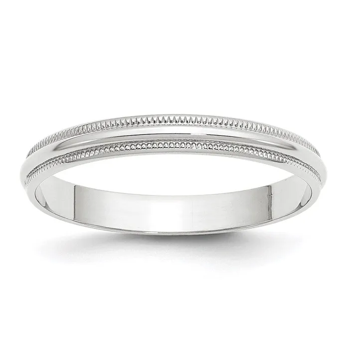 Rings Goldia Solid 10K White Gold 3mm Light Weight Milgrain Half Round MensWomens Wedding Band Ring Size 11 Rings Goldia Solid 10K White Gold 3mm Light Weight Milgrain Half Round MensWomens Wedding Band Ring Size 11