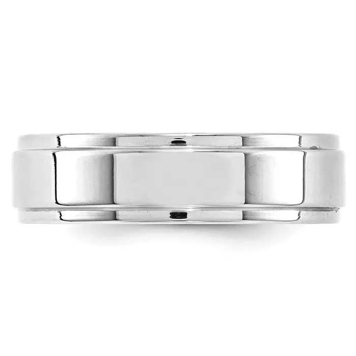 Rings Goldia Solid 10K White Gold 6mm Flat with Step Edge MensWomens Wedding Band Ring Size 4 Rings Goldia Solid 10K White Gold 6mm Flat with Step Edge MensWomens Wedding Band Ring Size 4