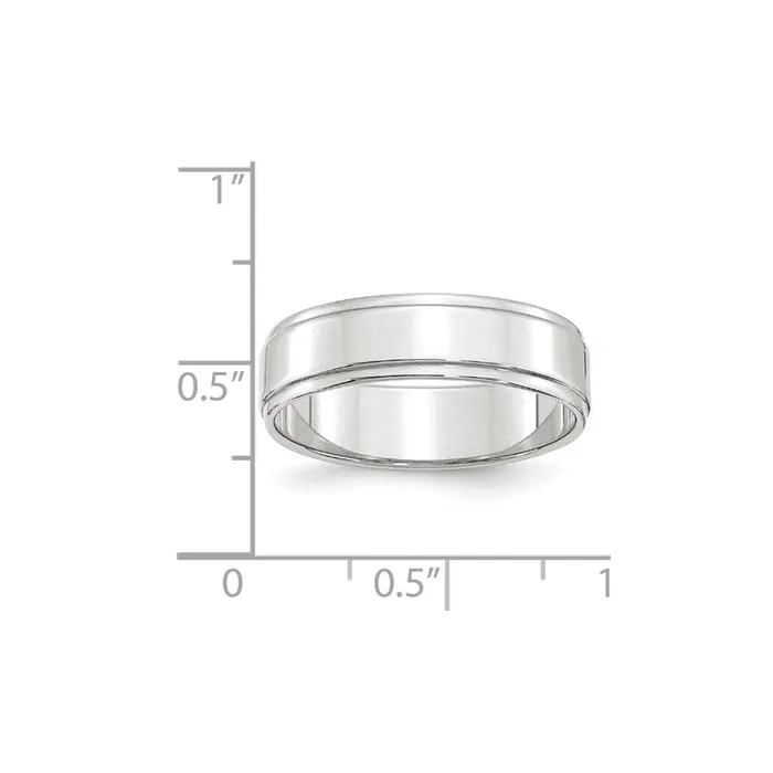 Rings Goldia Solid 10K White Gold 6mm Flat with Step Edge MensWomens Wedding Band Ring Size 4 Rings Goldia Solid 10K White Gold 6mm Flat with Step Edge MensWomens Wedding Band Ring Size 4