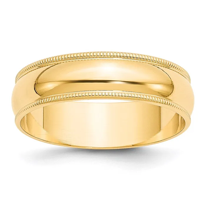 Rings Goldia Solid 10K Yellow Gold 6mm Light Weight Milgrain Half Round MensWomens Wedding Band Ring Size 65 Rings Goldia Solid 10K Yellow Gold 6mm Light Weight Milgrain Half Round MensWomens Wedding Band Ring Size 65