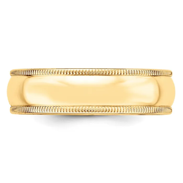 Rings Goldia Solid 10K Yellow Gold 6mm Light Weight Milgrain Half Round MensWomens Wedding Band Ring Size 65 Rings Goldia Solid 10K Yellow Gold 6mm Light Weight Milgrain Half Round MensWomens Wedding Band Ring Size 65