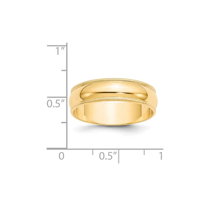 Rings Goldia Solid 10K Yellow Gold 6mm Light Weight Milgrain Half Round MensWomens Wedding Band Ring Size 65 Rings Goldia Solid 10K Yellow Gold 6mm Light Weight Milgrain Half Round MensWomens Wedding Band Ring Size 65