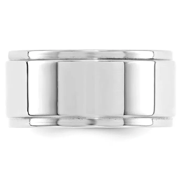 Rings Goldia Solid 14K White Gold 10mm Flat with Step Edge MensWomens Wedding Band Ring Size 95 Rings Goldia Solid 14K White Gold 10mm Flat with Step Edge MensWomens Wedding Band Ring Size 95