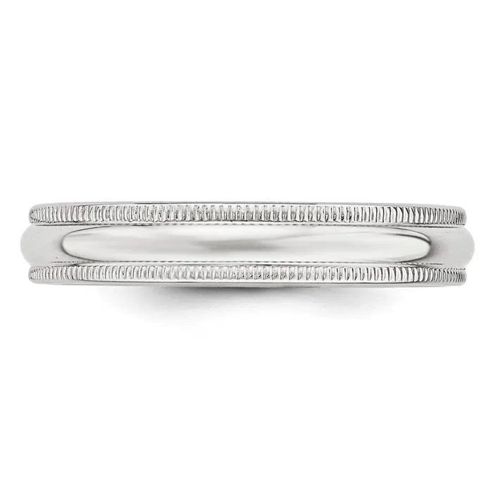Rings Goldia Solid 14K White Gold 4mm Milgrain Half Round MensWomens Wedding Band Ring Size 13 Rings Goldia Solid 14K White Gold 4mm Milgrain Half Round MensWomens Wedding Band Ring Size 13