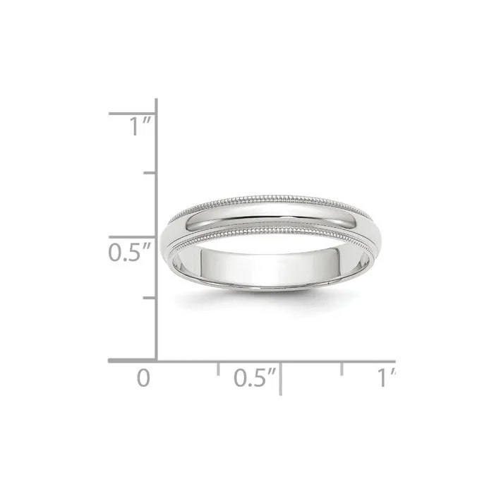Rings Goldia Solid 14K White Gold 4mm Milgrain Half Round MensWomens Wedding Band Ring Size 13 Rings Goldia Solid 14K White Gold 4mm Milgrain Half Round MensWomens Wedding Band Ring Size 13