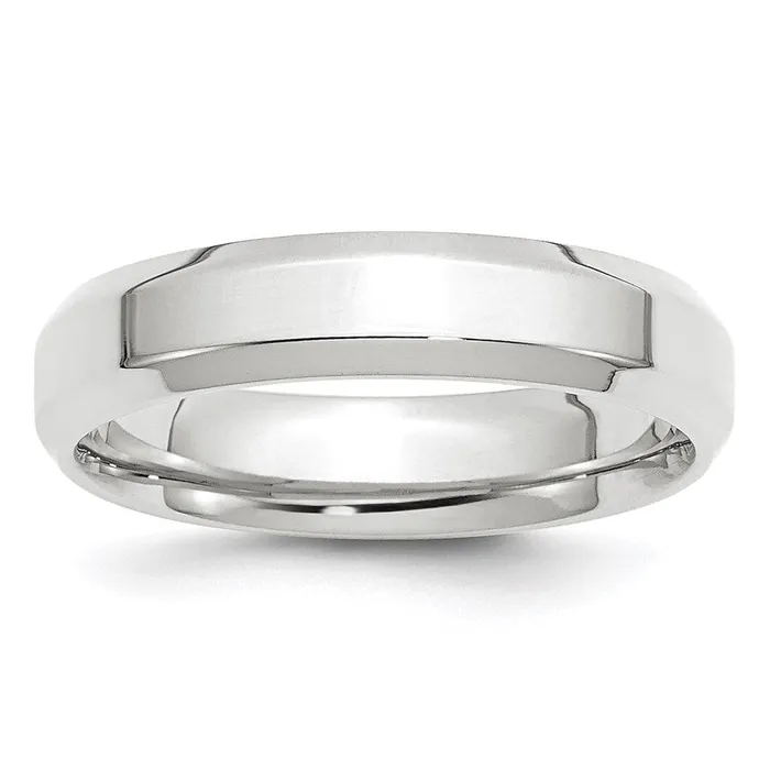 Rings Goldia Solid 14K White Gold 5mm Bevel Edge Comfort Fit MensWomens Wedding Band Ring Size 45 Rings Goldia Solid 14K White Gold 5mm Bevel Edge Comfort Fit MensWomens Wedding Band Ring Size 45