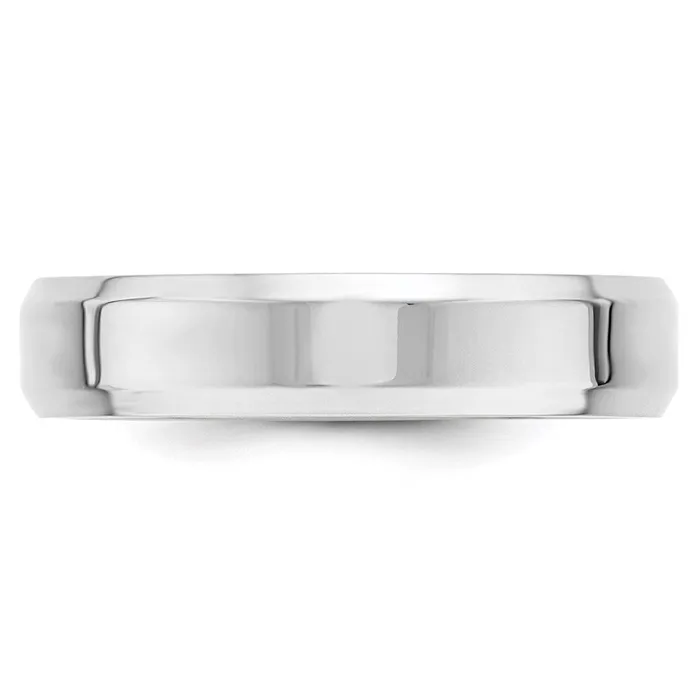 Rings Goldia Solid 14K White Gold 5mm Bevel Edge Comfort Fit MensWomens Wedding Band Ring Size 45 Rings Goldia Solid 14K White Gold 5mm Bevel Edge Comfort Fit MensWomens Wedding Band Ring Size 45