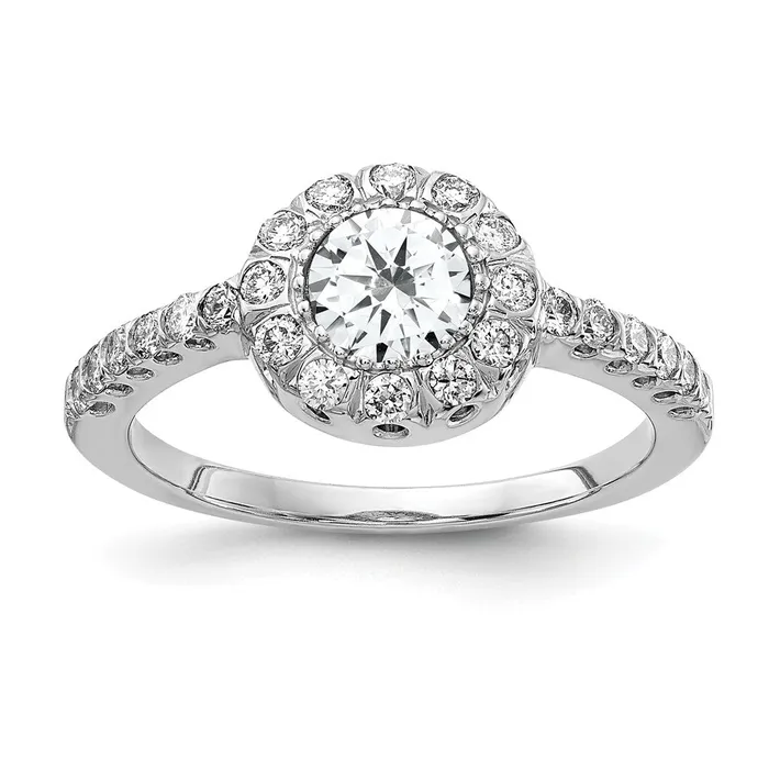 Rings Goldia Solid 14k White Gold 5mm Cubic Zirconia A Simulated CZ Ring