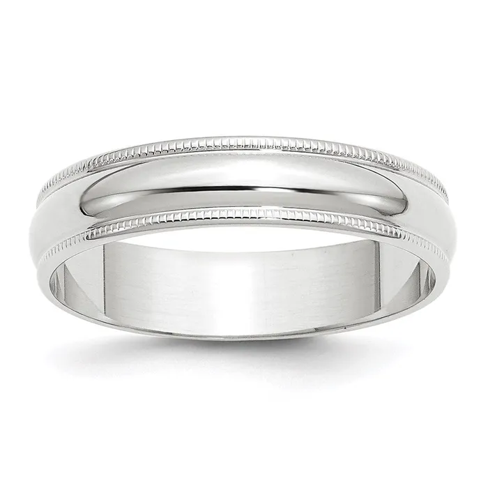 Rings Goldia Solid 14K White Gold 5mm Light Weight Milgrain Half Round MensWomens Wedding Band Ring Size 45 Rings Goldia Solid 14K White Gold 5mm Light Weight Milgrain Half Round MensWomens Wedding Band Ring Size 45