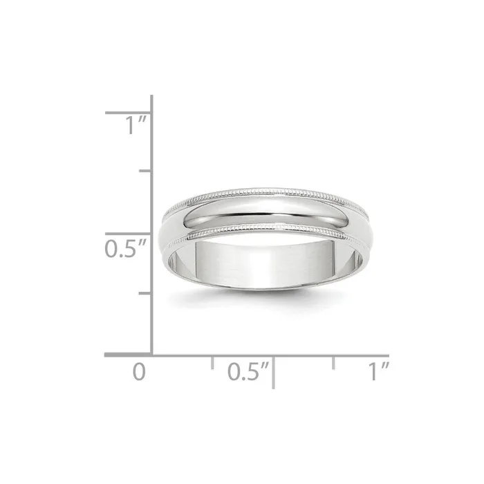 Rings Goldia Solid 14K White Gold 5mm Light Weight Milgrain Half Round MensWomens Wedding Band Ring Size 45 Rings Goldia Solid 14K White Gold 5mm Light Weight Milgrain Half Round MensWomens Wedding Band Ring Size 45