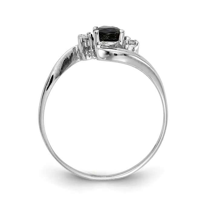 Rings Goldia Solid 14k White Gold 6x4mm Pear Simulated Sapphire VS CZ Ring