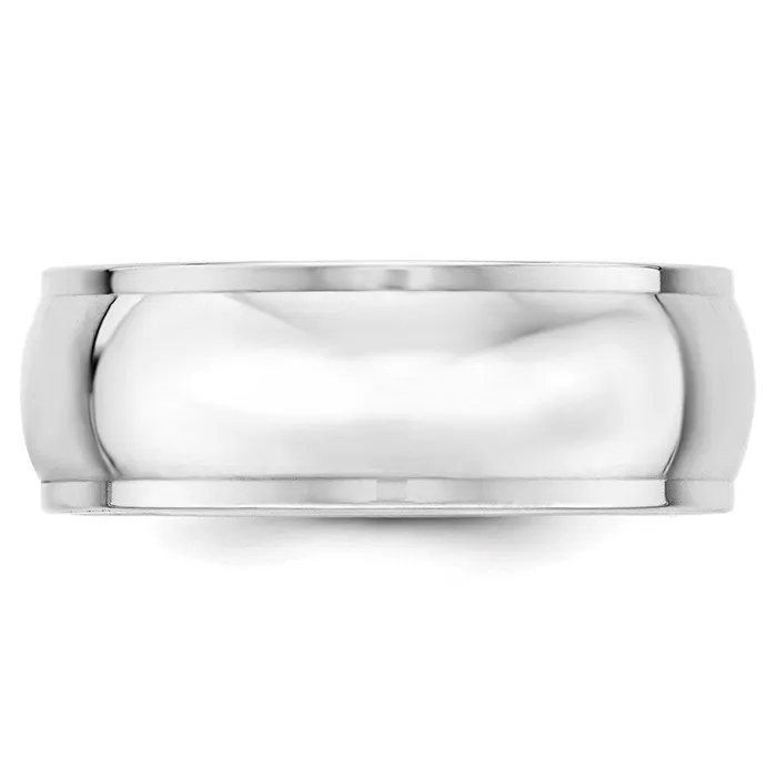 Rings Goldia Solid 14K White Gold 8mm Half Round with Edge MensWomens Wedding Band Ring Size 14 Rings Goldia Solid 14K White Gold 8mm Half Round with Edge MensWomens Wedding Band Ring Size 14