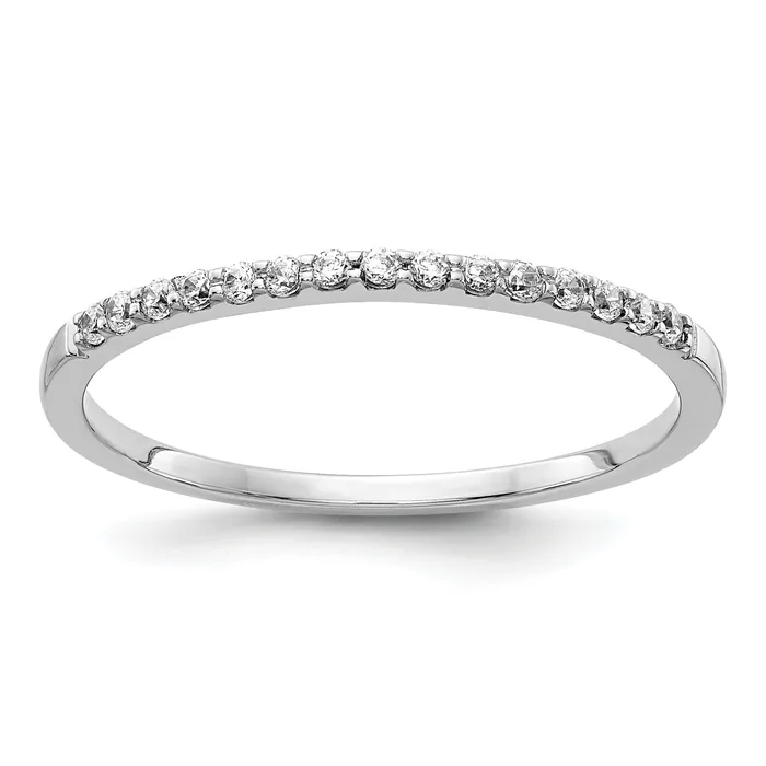 Rings Goldia Solid 14k White Gold Simulated CZ Band