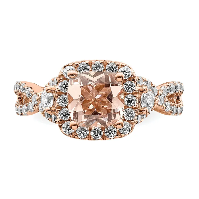 Rings Goldia Solid 14k White Gold Simulated CZ Band
