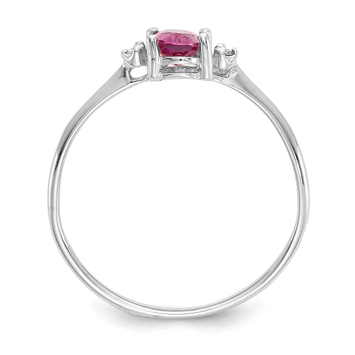 Rings Goldia Solid 14k White Gold Simulated CZ u0026 Pink Tourmaline Birthstone Ring