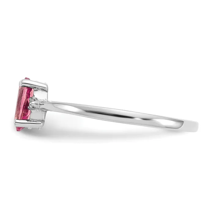 Rings Goldia Solid 14k White Gold Simulated CZ u0026 Pink Tourmaline Birthstone Ring