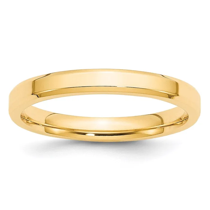 Rings Goldia Solid 14K Yellow Gold 3mm Bevel Edge Comfort Fit MensWomens Wedding Band Ring Size 10 Rings Goldia Solid 14K Yellow Gold 3mm Bevel Edge Comfort Fit MensWomens Wedding Band Ring Size 10