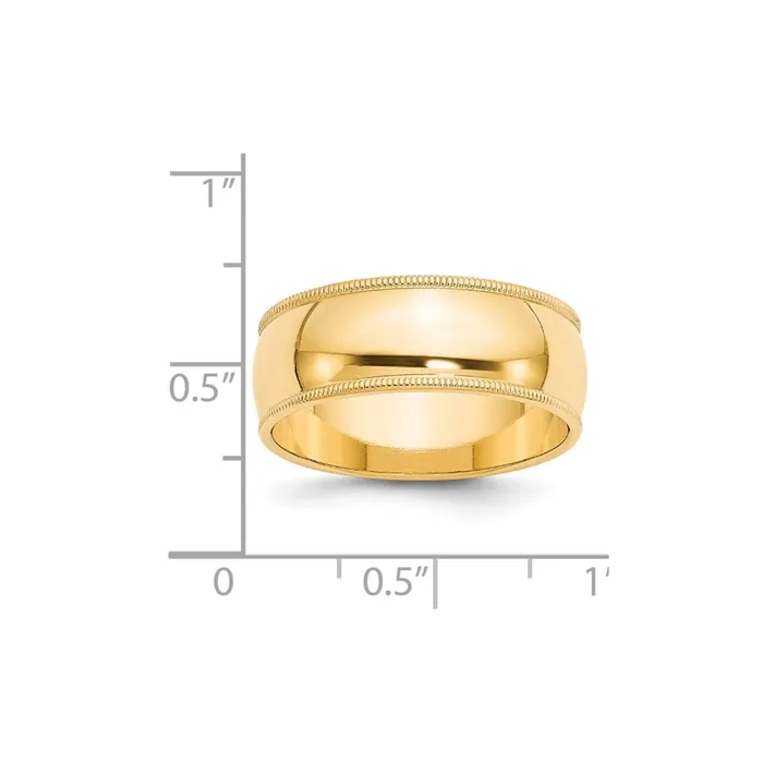 Rings Goldia Solid 14K Yellow Gold 8mm Milgrain Half Round MensWomens Wedding Band Ring Size 75 Rings Goldia Solid 14K Yellow Gold 8mm Milgrain Half Round MensWomens Wedding Band Ring Size 75