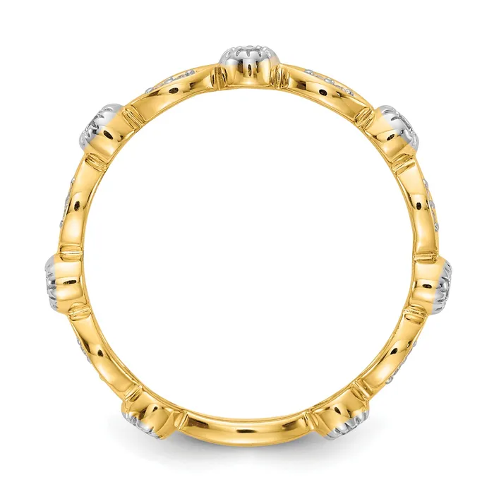 Rings Goldia Solid 14k Yellow Gold Simulated CZ Fancy Band