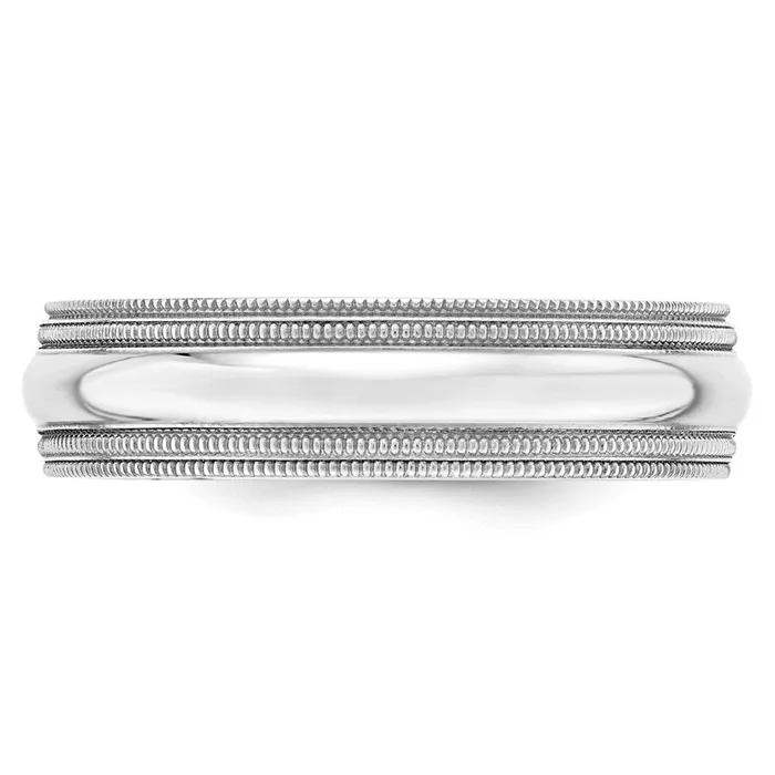 Rings Goldia Solid 18K White Gold 6mm Double Milgrain Comfort Fit MensWomens Wedding Band Ring Size 55 Rings Goldia Solid 18K White Gold 6mm Double Milgrain Comfort Fit MensWomens Wedding Band Ring Size 55