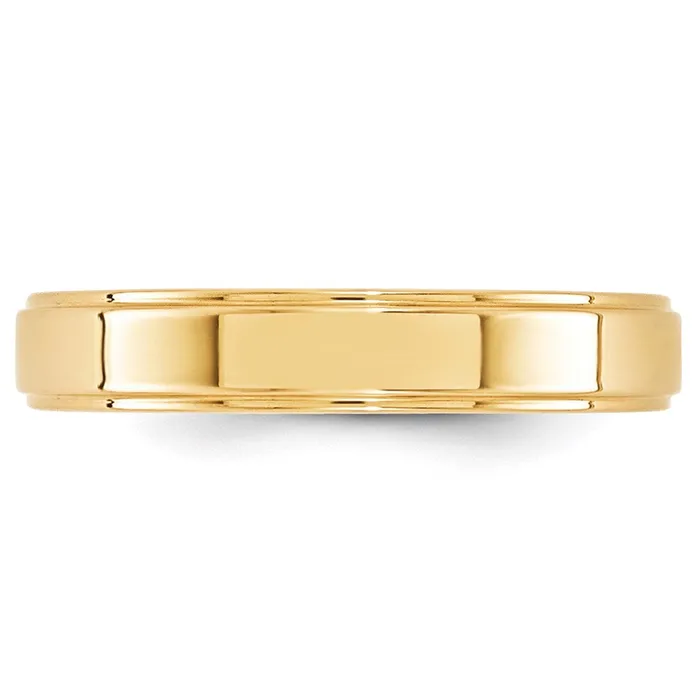 Rings Goldia Solid 18K Yellow Gold 4mm Flat with Step Edge MensWomens Wedding Band Ring Size 45 Rings Goldia Solid 18K Yellow Gold 4mm Flat with Step Edge MensWomens Wedding Band Ring Size 45