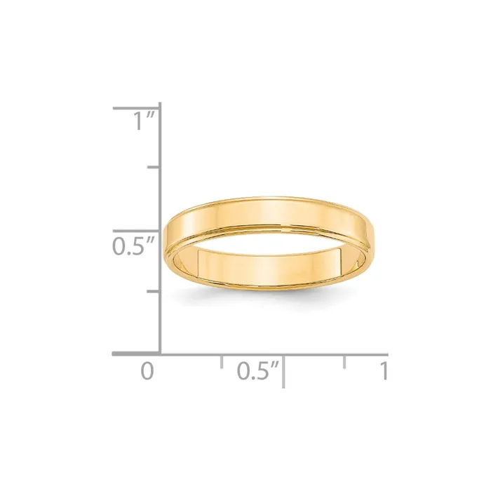 Rings Goldia Solid 18K Yellow Gold 4mm Flat with Step Edge MensWomens Wedding Band Ring Size 45 Rings Goldia Solid 18K Yellow Gold 4mm Flat with Step Edge MensWomens Wedding Band Ring Size 45
